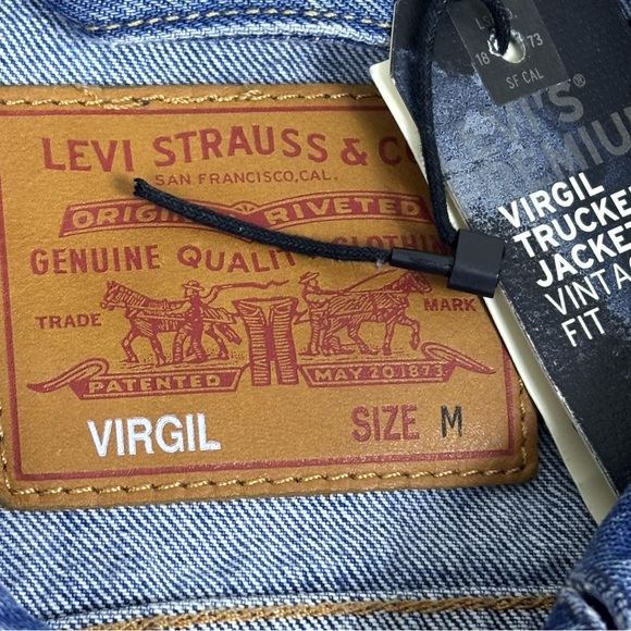 Levi's Virgil Denim Trucker Jacket Type 3 Virgil Abloh Big E - Picture 5 of 16
